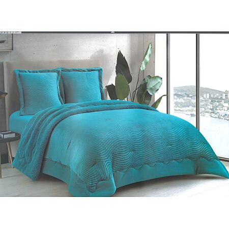 Couvre-lit, couvre-lit 220 x 240 cm, bleu marine, couvre-lits en  microfibre, housse de