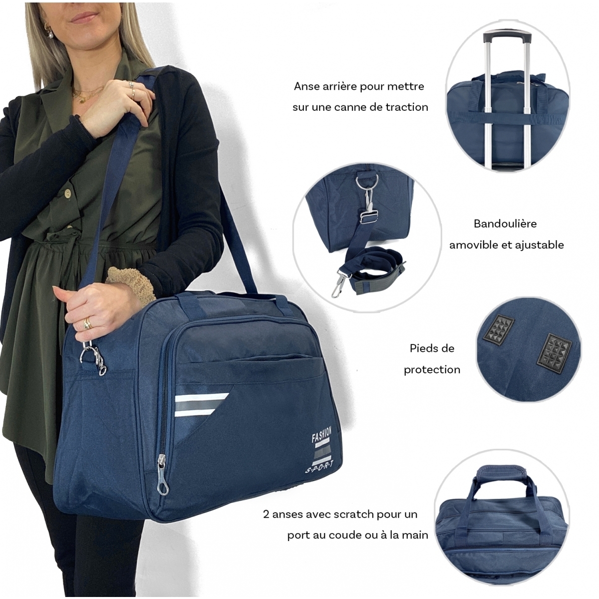 Sac De Voyage CS COSDDI 36L – Weekend & Sport – Compartiment Sec – Rose
