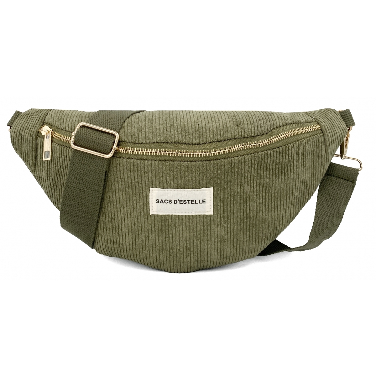 Sac Banane Femme Velours Côtelé Bandoulière Réglable
