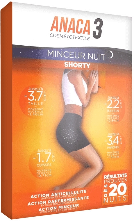 Anaca 3 Shorty Minceur Nuit Taille S/M 1 Pièce