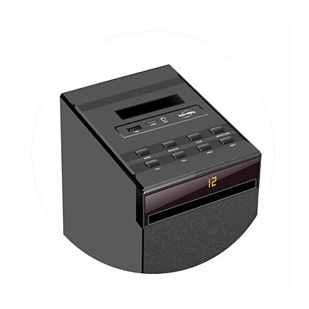 INOVALLEY HP49CD Noir Tour de son Bluetooth - Lecteur CD et fonction  Karaoké - 100W - Radio FM - Port USB - Aux-in avec Quadrime