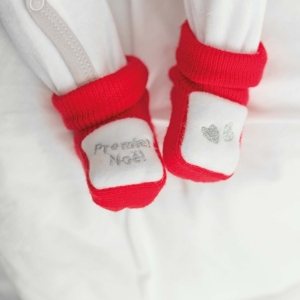 Chaussons Bébé "Mon Premier Noël" - Taille 6-12 Mois - Idéal Pour Les Fêtes, Photo, Cadeau De Naissance