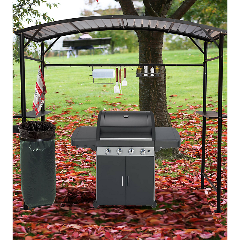 Carport barbecue acier gris anthracite Maison et Loisirs E.Leclerc