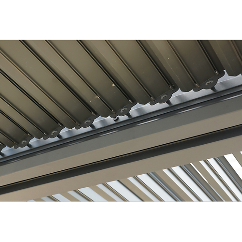 Pergola bioclimatique structure aluminium avec ouverture manuelle 360 x 300 cm