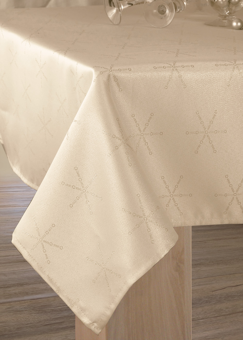 Nappe Festive Lurex Dorée Et Crème – Rectangle 150x240 Cm, Entretien Facile, Anti-taches - 14