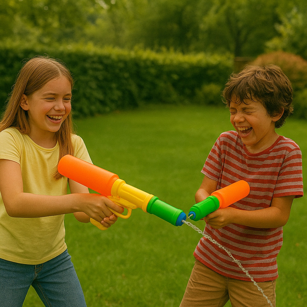 Pistolet à Eau Enfant Modèle Futuriste Longueur 20 Cm Couleur Aléatoire Pour Jeux De Plein Air Et Ba