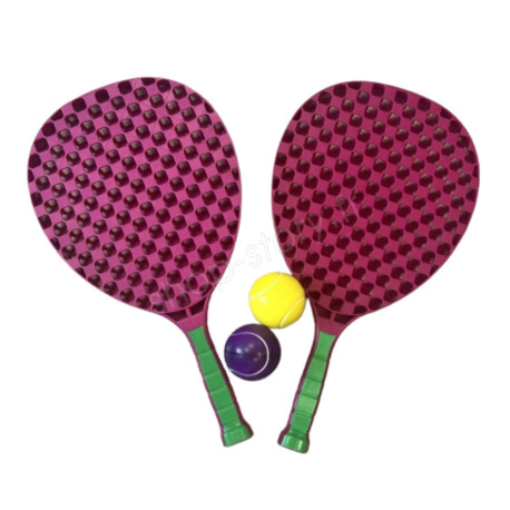 Set De 2 Raquettes En Plastique Et Balle En Mousse - Jeu De Plage Et Plein Air Pour Enfants Et Famille