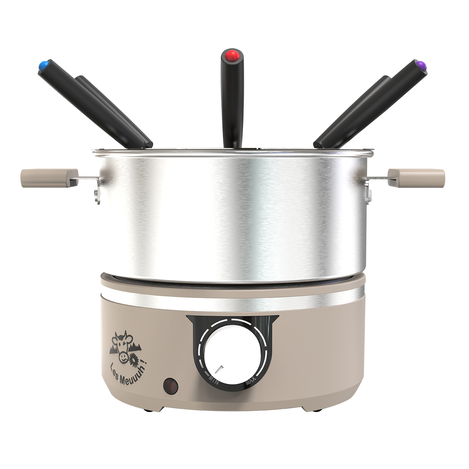Appareil à fondue rouge en fonte émaillée 24 cm pour 6