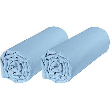 Lot x2 Draps housse bébé cododo pour matelas de 40x70 cm à 55x90 cm 100%  coton Bio - Bleu au meilleur prix