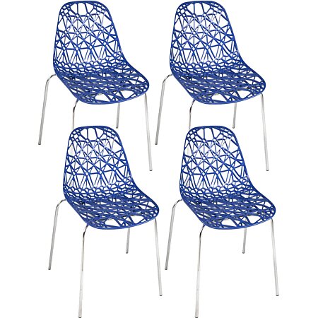 Lot 4 chaises de cuisine nid d'abeille IKO (Bleu) au meilleur prix