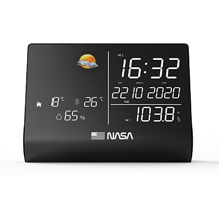 Nasa - NASA WSP1300 - Station Météo, Enceinte Bluetooth, Ecran LCD