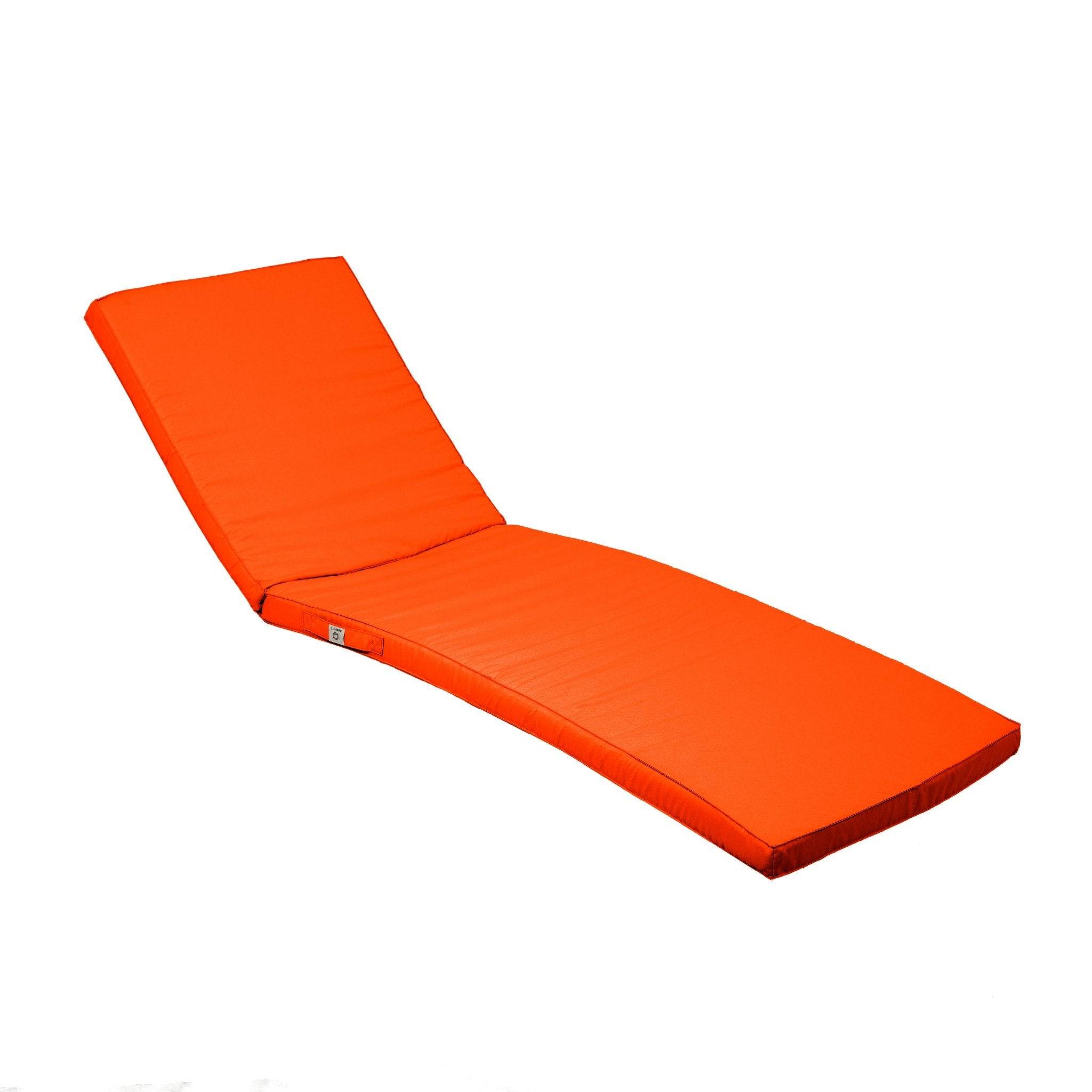 Coussin pour transat déhoussable 185x55x4cm orange au meilleur