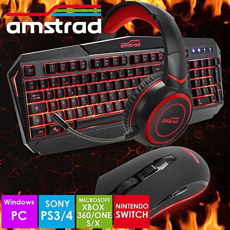 Pack pro gamer amstrad snipers-switch007: clavier, souris, tapis, casque &  convertisseur pc - ps3-4 - xbox 360-one-s-x - switch - Conforama