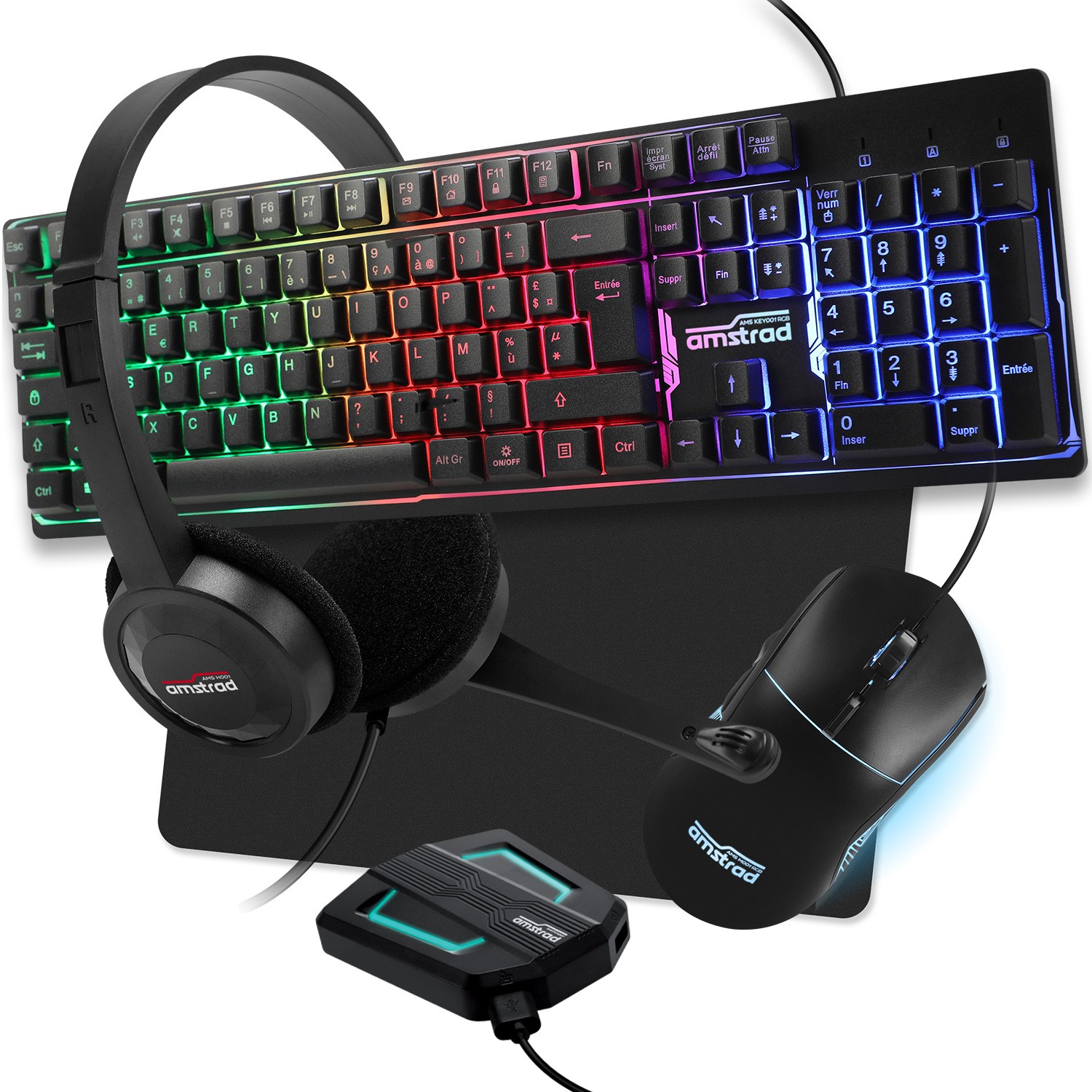 Pack Pro Gamer AMSTRAD SNIPERS-SWITCH007: Clavier, Souris, tapis