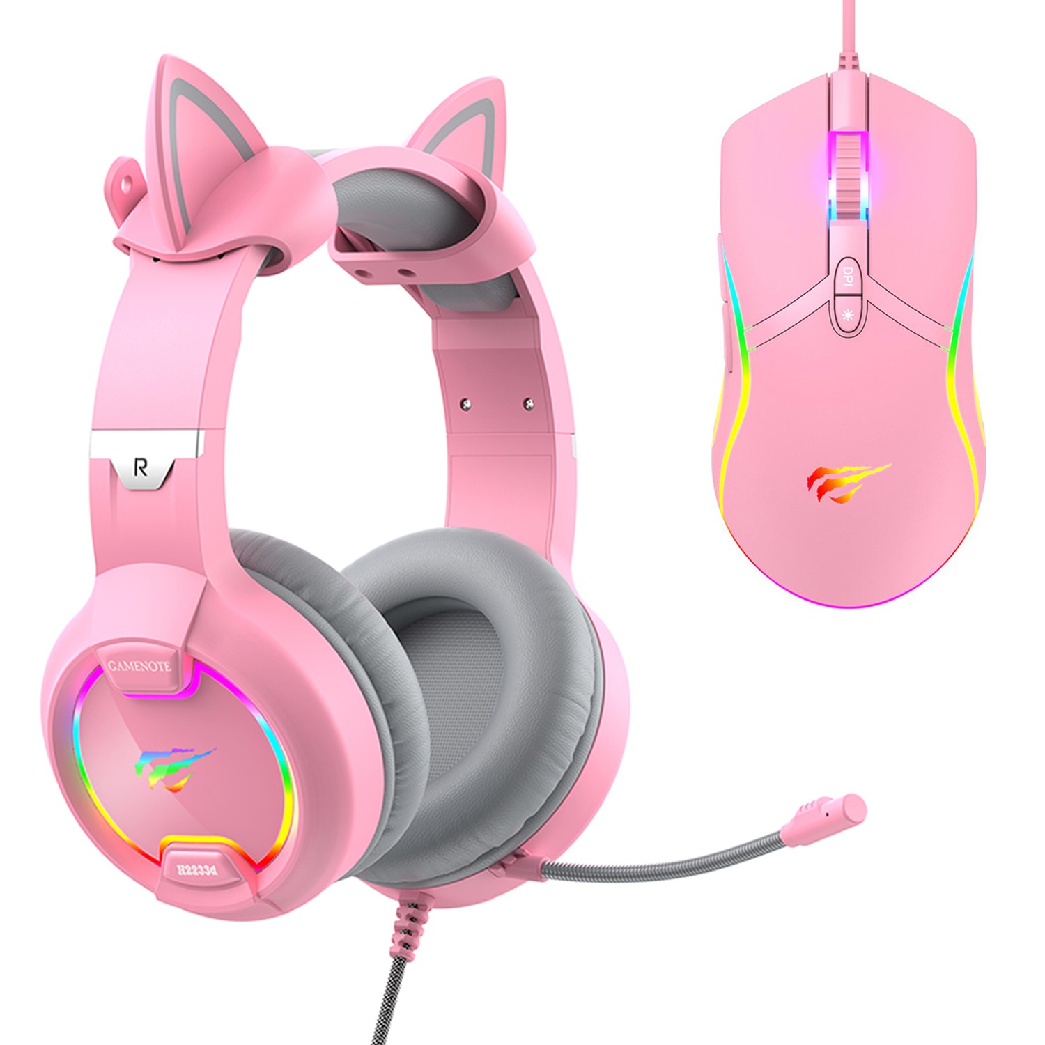 Cute cat du fil rose de l'oreille Gamer casque avec microphone casque  bandeau USB jeu PC pour Fille Jeux filaire Cat casque avec micro - Chine  Cat Ear Gamer casque et écouteurs
