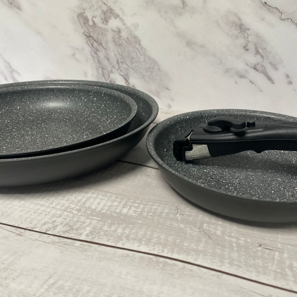 Set De 3 Poêles Arthur Martin - 20, 24 Et 28 Cm - Compatibles Tous Feux Dont Induction - Revêtement Antiadhésif Sans PFOA