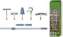 LINXOR Lot de 3 outils de jardinage à main en acier inoxydable