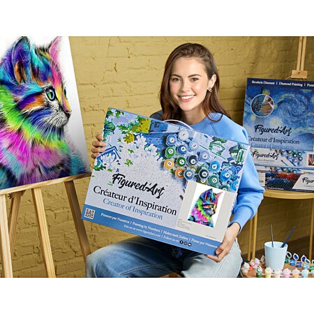 Acheter Cadre coloré chat bricolage peinture par numéros Kits pour débutant  Animal moderne mur Art photo Kit de démarrage pour la décoration de la  maison 40x50 cm