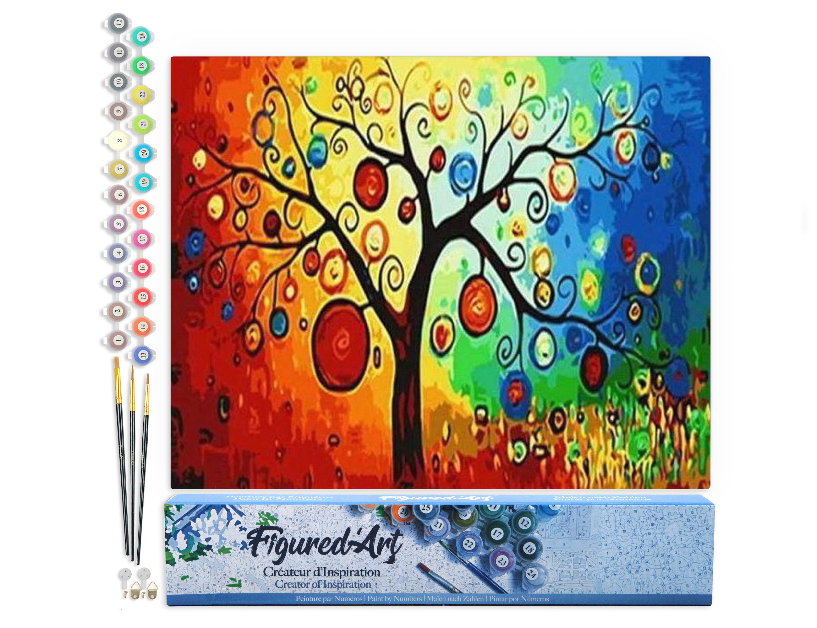 Figured'Art Peinture Par Numéros Adulte - Paysage Romantique De Paris - Kit Complet 40x50 Cm Avec Châssis En Bois à Monter - Loisir Créatif Anti-Stress