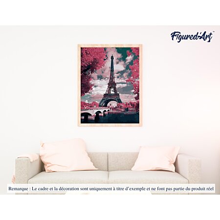 Peinture Par Numéro Adulte Belle Femme Et Tour Eiffel - Activité
