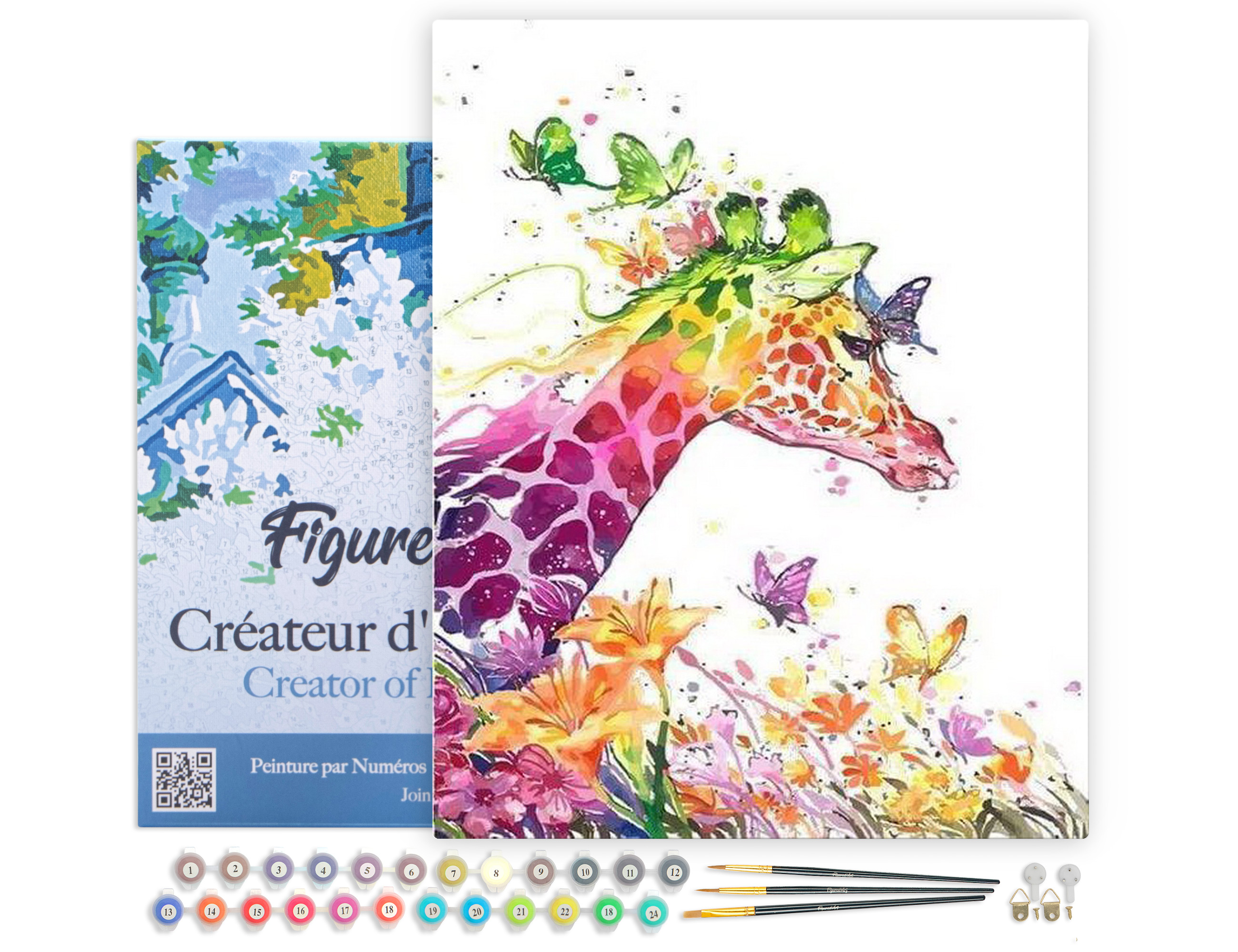 Peinture par numéros Enfants Dessin de Girafe – Figured'Art