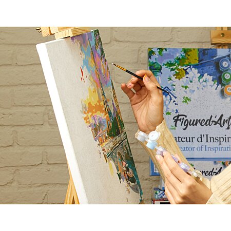 Peinture par Numéro Figured'Art avec Cadre - Chaton coloré - Kit de Loisir  Créatif DIY Numéro d'Art Complet - 40x50cm toile tendue sur châssis -  Peintures par numéro