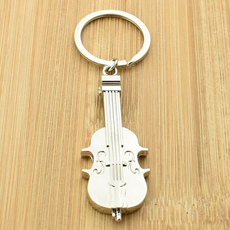 Guitare électrique porte-clés, porte-clés de bois scie à chantourner  Instrument de musique, musicien clé, cerise -  France