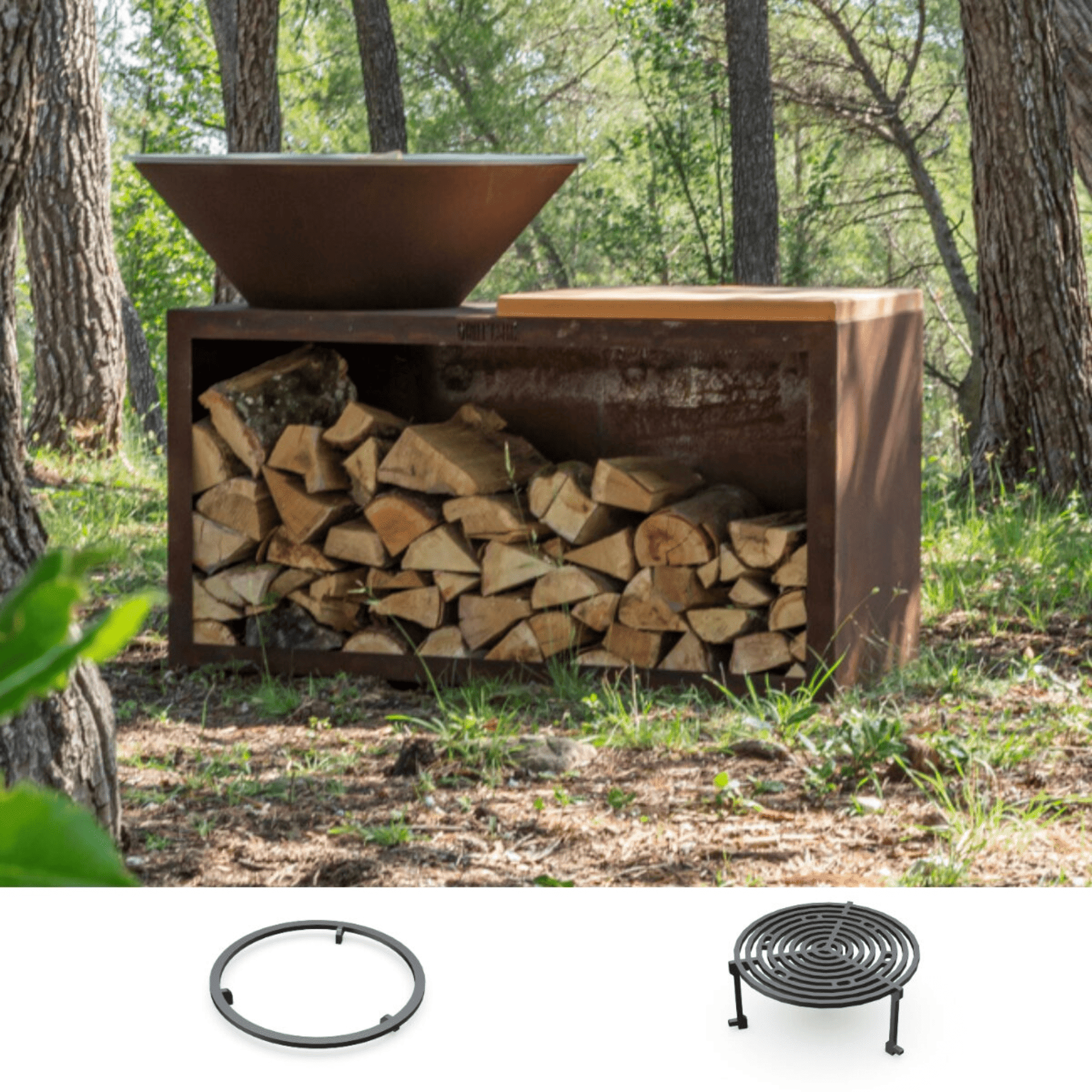 Pack Découverte Brasero Auvergnat Rond CORTEN - GRILL CHIC – Le