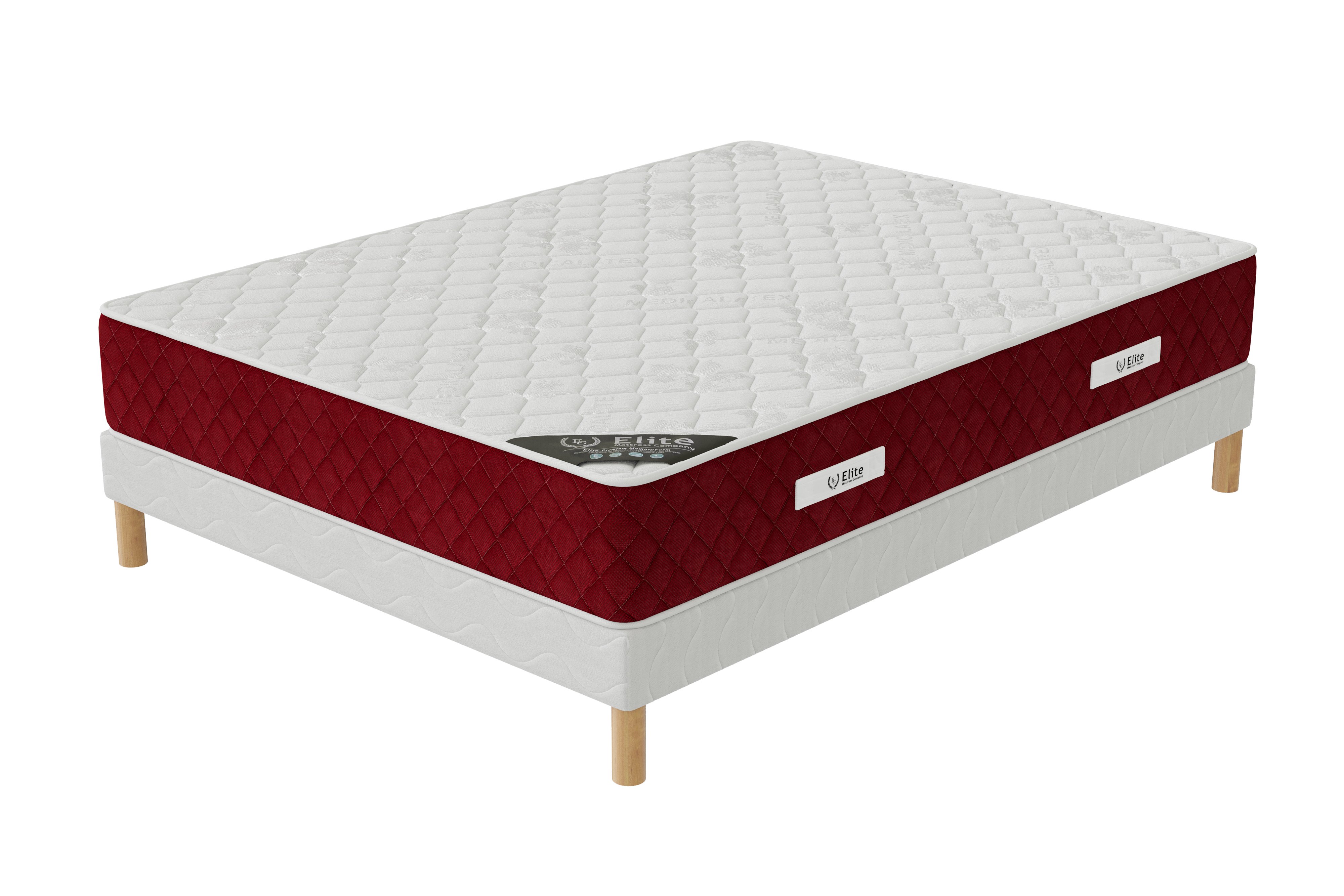 Elite Ensemble matelas mousse Rosso + sommier 200x200 hauteur 25cm