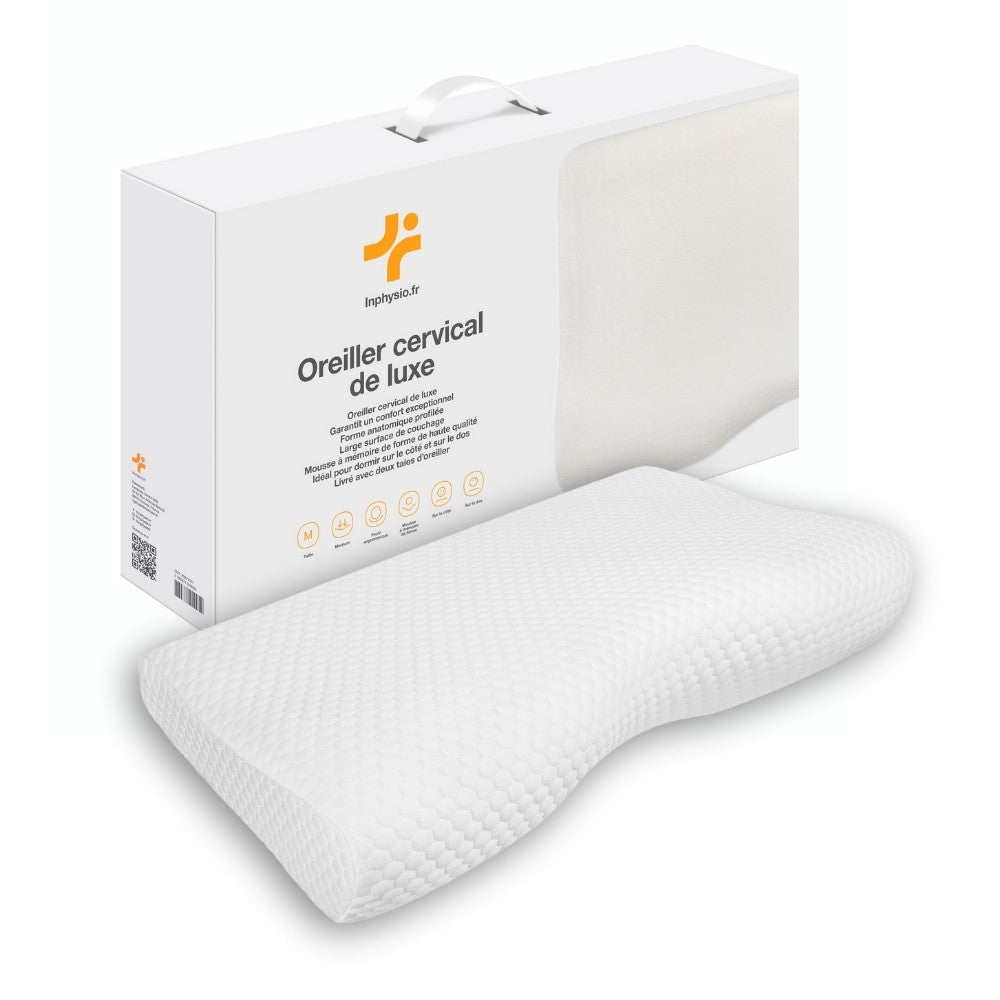 Ecosafeter Oreiller Ergonomique Cervical 2025 - Mousse Mémoire De Forme Avec Housse Bambou Lavable
