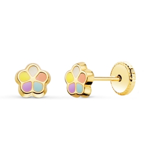 Boucles D'oreilles Marguerite Zircon Or Blanc 18K 6mm | Alda