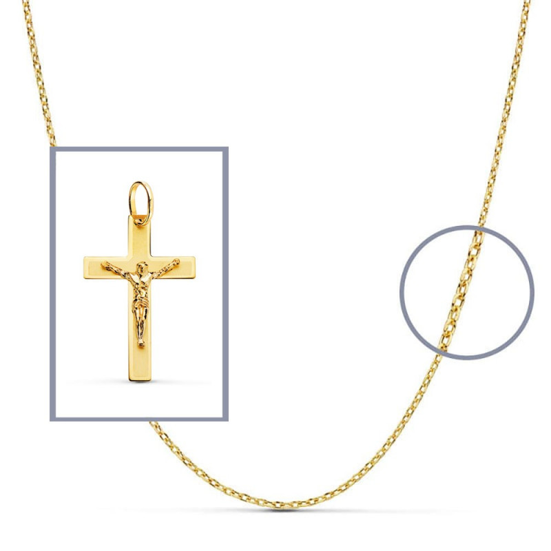 Pendentif Croix En Or 18 Carats (750/1000) - Neuf Avec Étiquettes - Bijou Religieux En Or Jaune