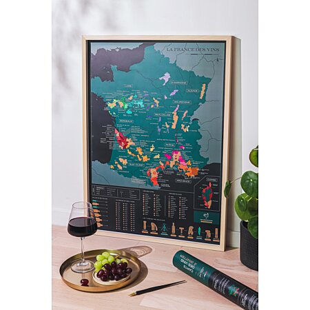 Carte du Monde à Gratter /Vins & Lifestyle/50x70cm/Flakon