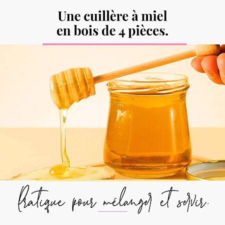 Cuillère à miel en bois Cuillères à Miel Bâton Miel Sticks, Mini-cuillères  à miel en bois (8 cm) (24 pièces)
