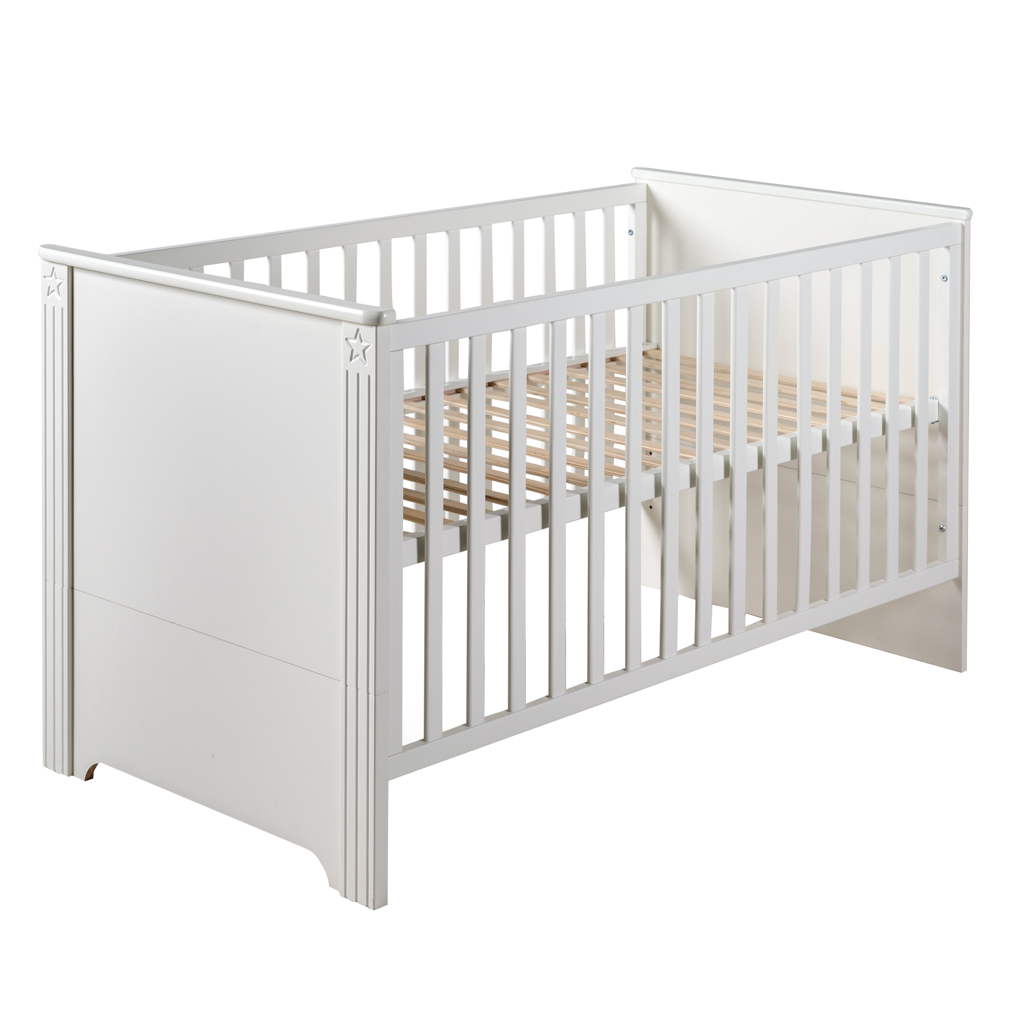 Lit bébé évolutif 'Lucy' 70 x 140 cm, convertible, blanc, couronne en – roba