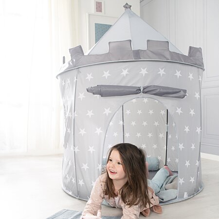 Tente De Jeu Enfant Château Intérieur Cadre En Bois Couverture En Coton  Bleu 20_0001 à Prix Carrefour