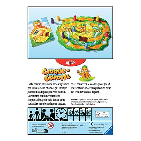 Ravensburger - Croque Carotte - Jeu de société de parcours rigolo - Enfants  et Parents - Format de boîte compact - De 2 à 4 Joueurs à partir de 4 ans