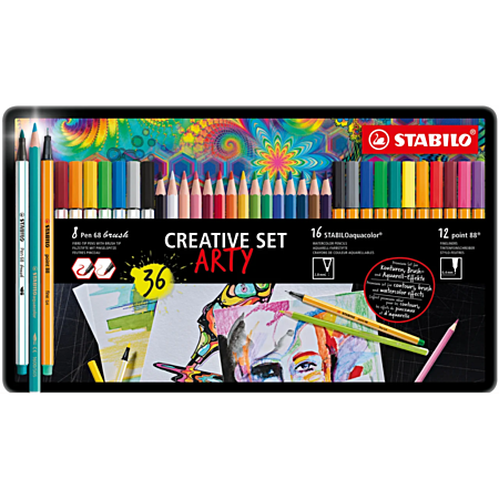 Crayon de couleurs professionnel de dessin art set 78x + bloc aquarelle DIN  A5
