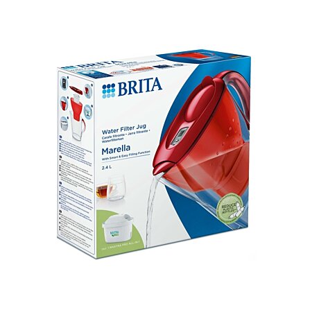 Brita - Carafe filtrante Brita Marella 1051500 avec 2 cartouches filtrantes Maxtra  Pro All in 1 Rouge - Carafe filtrante - Rue du Commerce