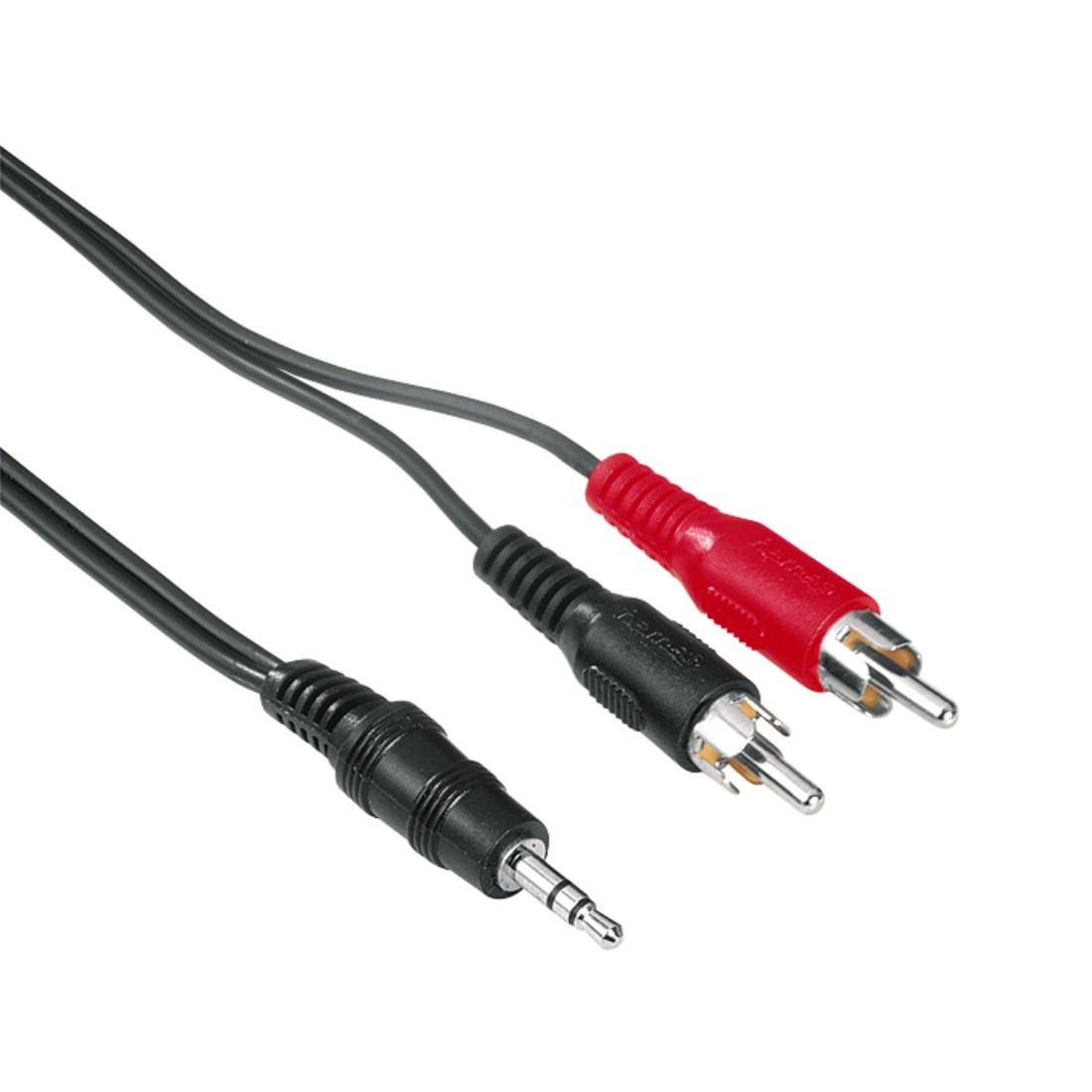 ecabo Câble stéréo jack 3,5mm à deux fiches RCA 1,5m – fiche RCA (rouge/ blanc) à jack 3,5mm – Câble en Y – noir – pour Hi-Fi, système stéréo,  récepteurs, équipement audio 