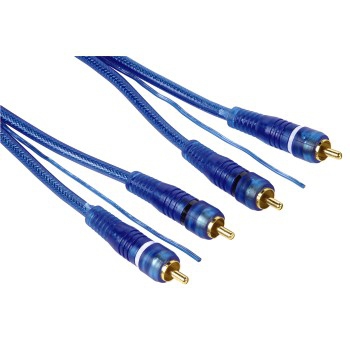 Câble rca, 2 mâles - 2 mâles, ligne remote intégrée, 5m, bleu au meilleur  prix
