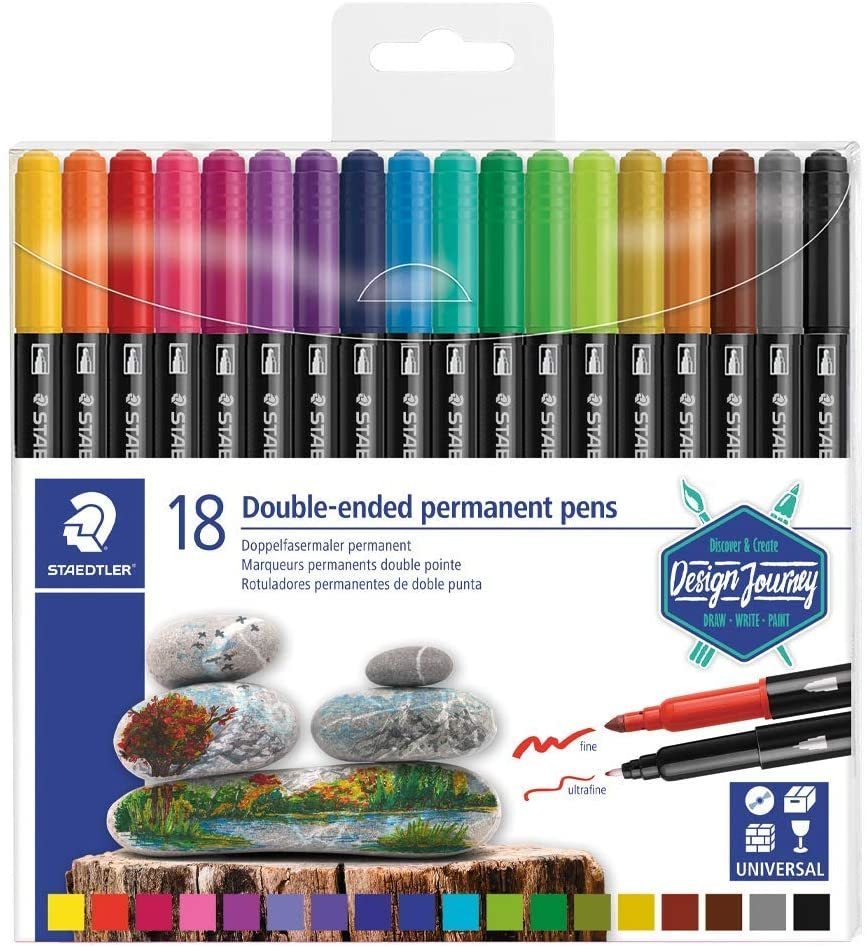 Feutre double pointe Aquarellable Marsgraphic duo 18 pcs Staedtler chez  Rougier & Plé