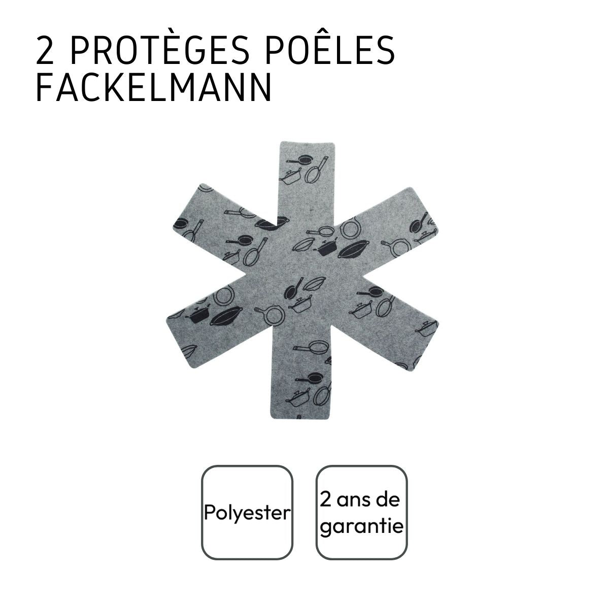 Lot De 2 Protections En Feutrine Pour Poêles Et Casseroles – Gris, 38x38 Cm – Anti-rayures, Découpable – Fackelmann - 10