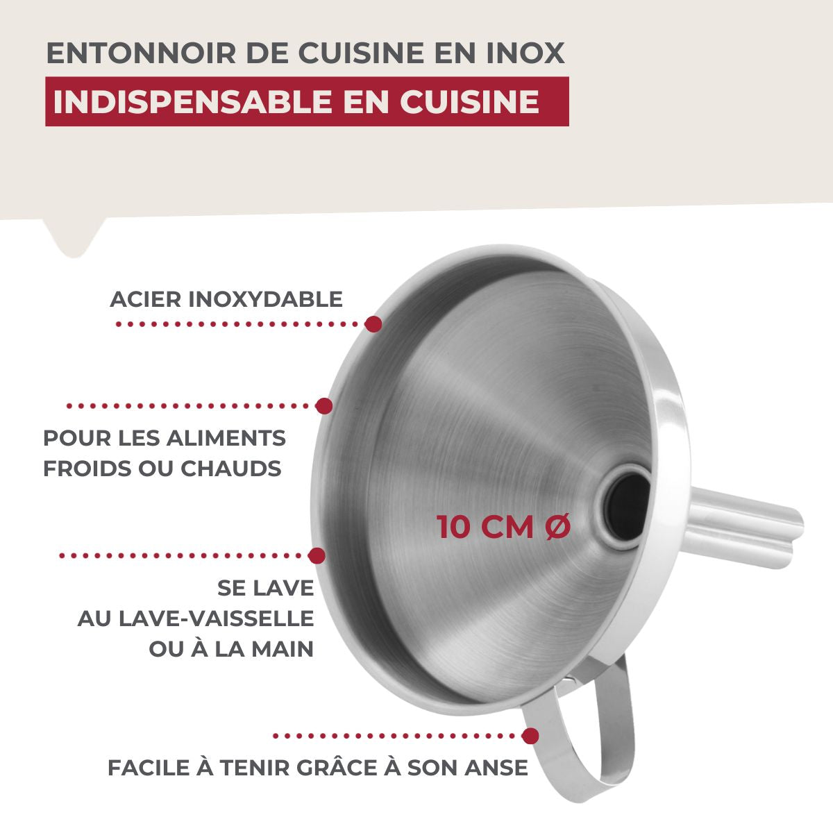 Set De 5 Entonnoirs Cuisine Arc-en-Ciel - Pratiques Pour Remplir Bouteilles, Pots Et Moulin à Épices | Lavable Au Lave-Vaisselle