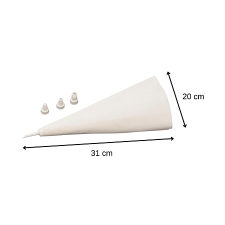 Poche à douille réutilisable en coton blanc 40 cm - Alice Délice