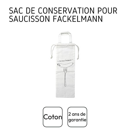 Sac De Conservation Pour Saucisson Sec En Coton Fackelmann Eco