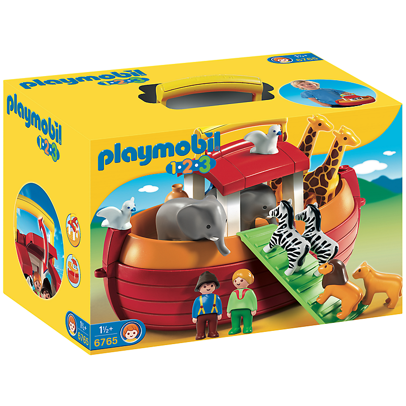 Playmobil arche de noé avec 29 animaux, cage, bateau