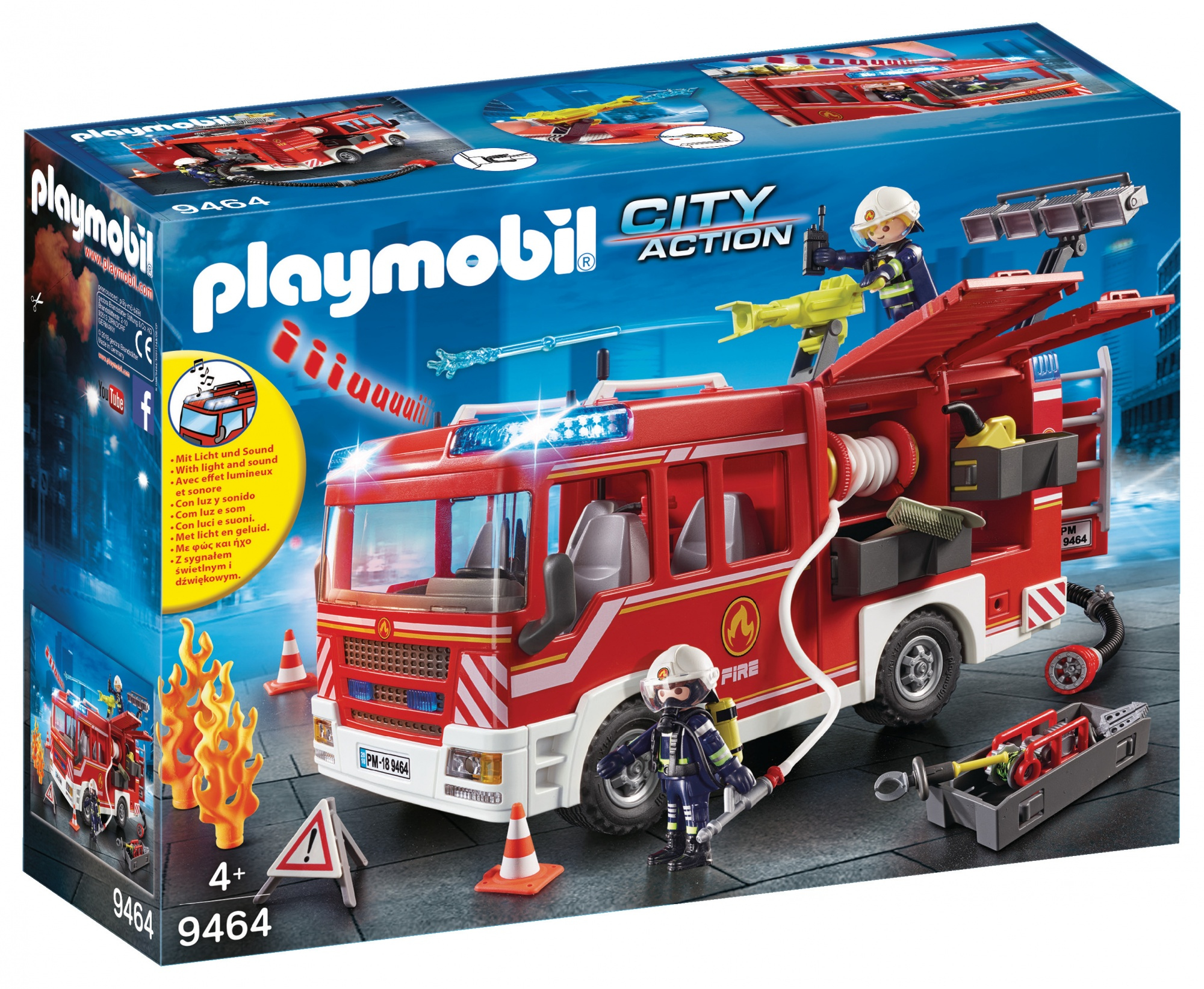 PLAYMOBIL 9464 Fourgon d'intervention des pompiers- City Action - Véhicule  avec canon à eau fonctionnel, module lumineux et sonore au meilleur prix