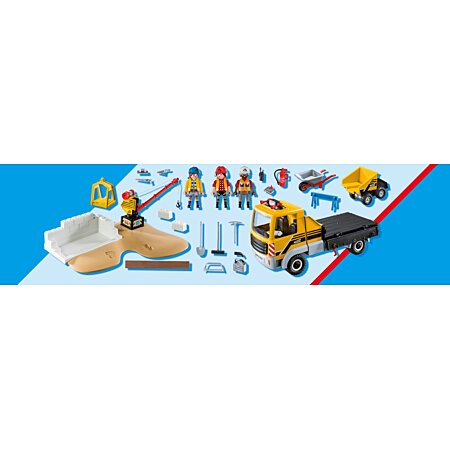 Jeu de construction Playmobil City Action - Site de travaux avec camion et  ouvriers (70742) –