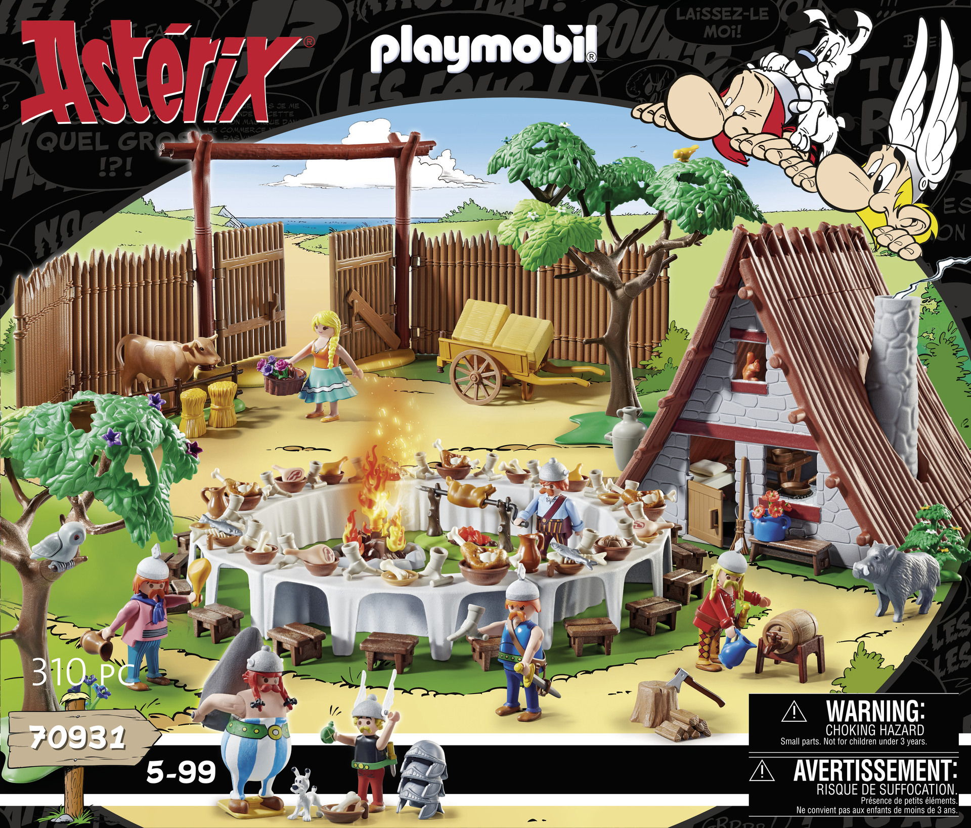 PLAYMOBIL 70931 Astérix : Le banquet du village - contient les célèbres  Gaulois Astérix, Obélix et le chien Idéfix - avec la hutte d'Astérix dont  le au meilleur prix